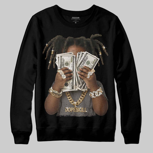 Jordan 4 Retro Cave Stone DopeSkill Sweatshirt Rich Youth Graphic Streetwear - Black