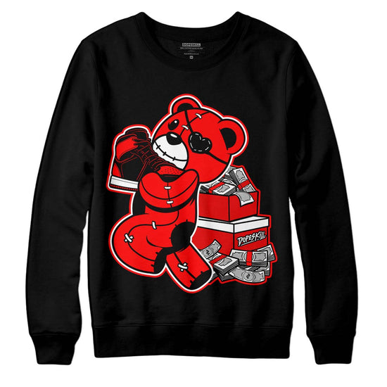 Jordan 1 Retro High OG "Satin Bred" DopeSkill Sweatshirt Bear Steals Sneaker Graphic Streetwear - Black