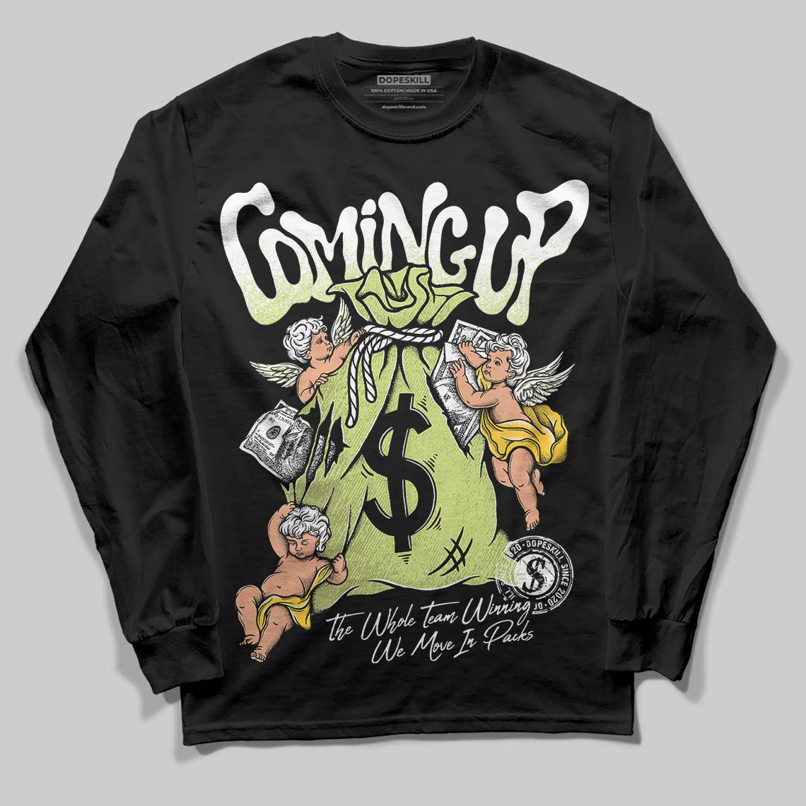 Jordan 11 “Inner Beast” DopeSkill Long Sleeve T-Shirt Money Bag Coming Up Graphic Streetwear - Black
