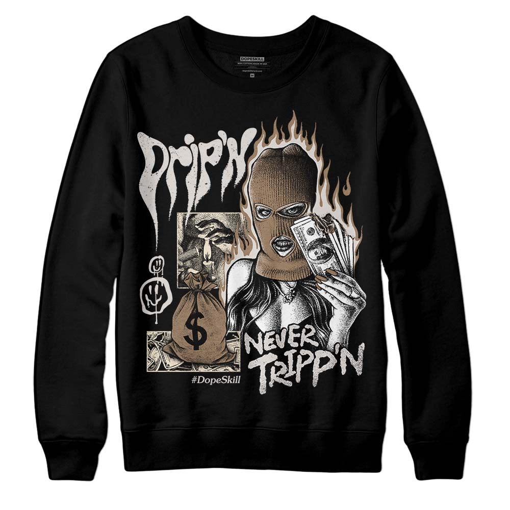 Jordan 5 SE “Sail” DopeSkill Sweatshirt Drip'n Never Tripp'n Graphic Streetwear - Black