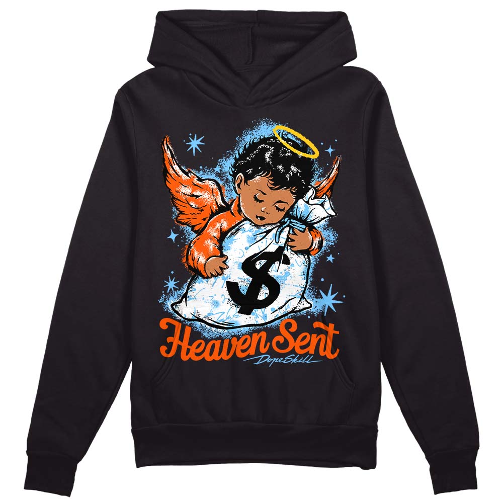 Dunk Low Futura University Blue DopeSkill Hoodie Sweatshirt Heaven Sent Graphic Streetwear - Black