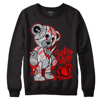 Jordan 2 Retro "Black Cement" DopeSkill Sweatshirt Broken Heart Graphic Streetwear - Black