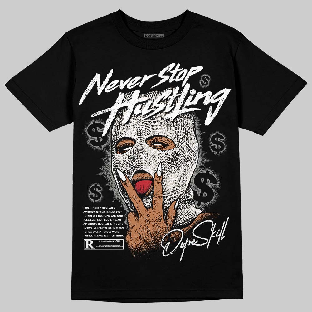 Jordan 3 Retro Pure Money DopeSkill T-Shirt Never Stop Hustling Graphic Streetwear - Black
