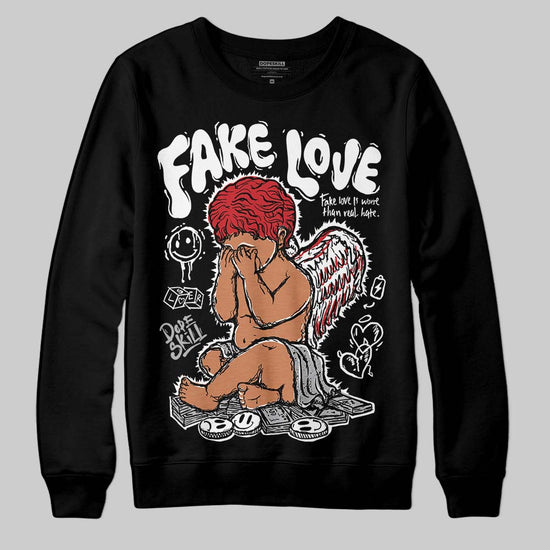 Jordan 4 OG “White Cement” DopeSkill Sweatshirt False Love Graphic Streetwear - Black