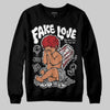Jordan 4 OG “White Cement” DopeSkill Sweatshirt False Love Graphic Streetwear - Black