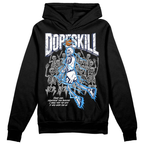 Jordan Spiz’ike Low “White/Obsidian” DopeSkill Hoodie Sweatshirt Thunder Dunk Graphic Streetwear - Black