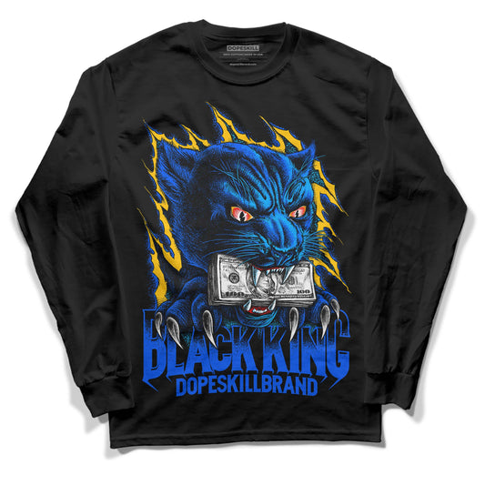 Royal Blue Sneakers DopeSkill Long Sleeve T-Shirt Black King Graphic Streetwear - Black