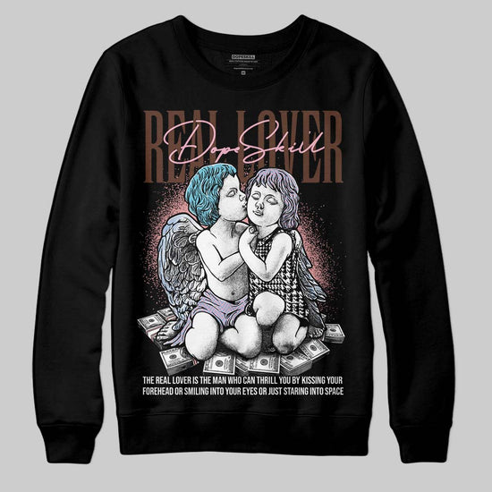Harris Tweed x Dunk Low Denim Turquoise and Baroque Brown DopeSkill Sweatshirt Real Lover Graphic Streetwear - Black