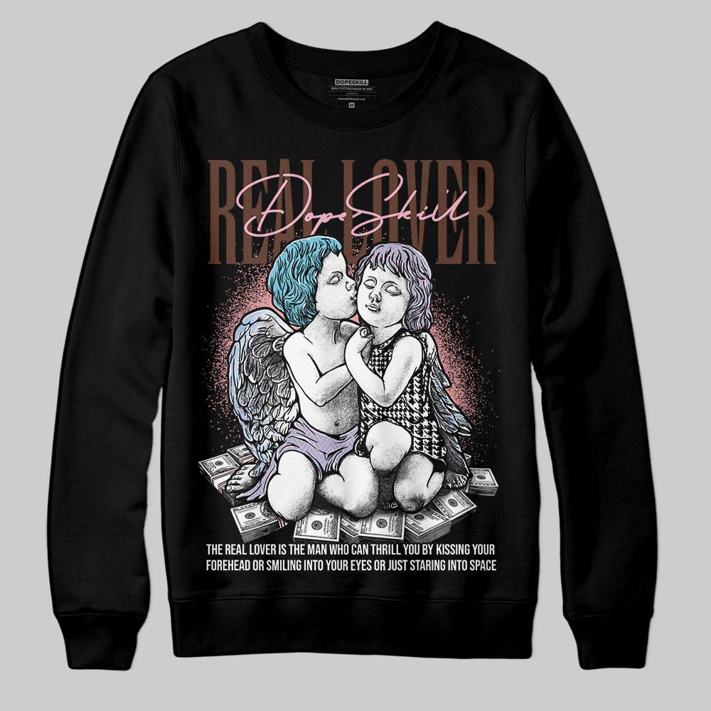 Harris Tweed x Dunk Low Denim Turquoise and Baroque Brown DopeSkill Sweatshirt Real Lover Graphic Streetwear - Black