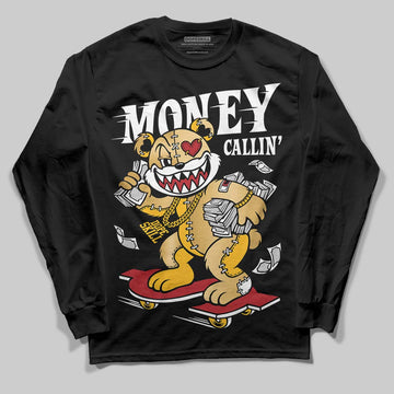 Jordan 12 Retro 'Taxi' 2025 DopeSkill Long Sleeve T-Shirt Money Callin' Graphic Streetwear - Black