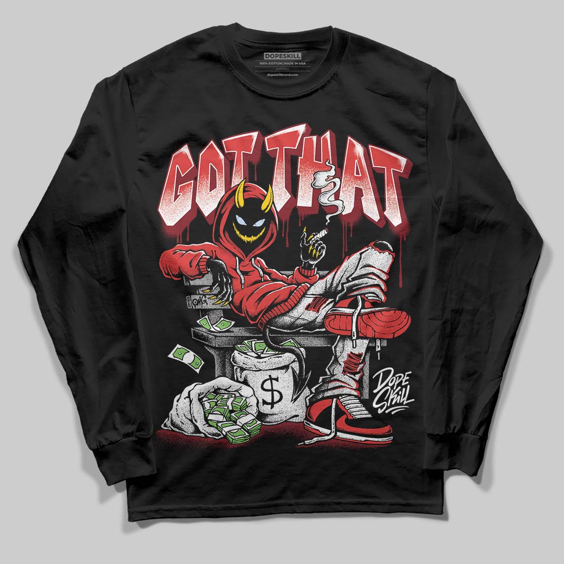 Jordan 6 “Reverse Infrared” DopeSkill Long Sleeve T-Shirt Got That Graphic Streetwear - Black