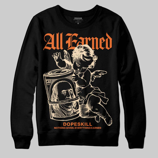 Orange, Black and White Sneakers DopeSkill Sweatshirt All Earned Graphic Streetwear - Black
