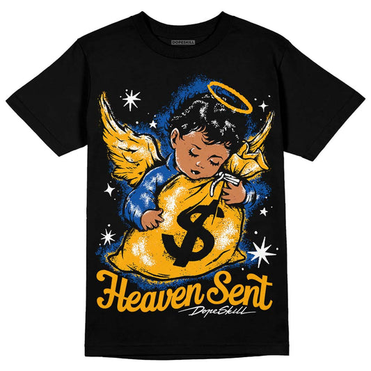 Dunk Blue Jay and University Gold DopeSkill T-Shirt Heaven Sent Graphic Streetwear - Black