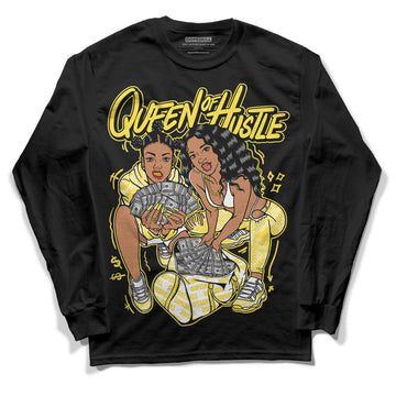 Wmns Air Jordan 11 Low 'Yellow Snakeskin' DopeSkill Long Sleeve T-Shirt Queen Of Hustle Graphic Streetwear - Black