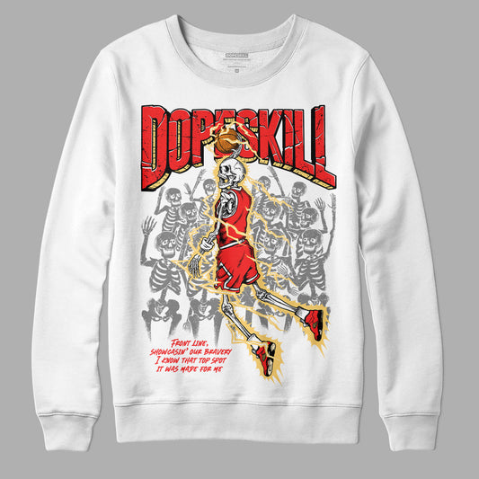 Jordan 5 "Dunk On Mars" DopeSkill Sweatshirt Thunder Dunk Graphic Streetwear - White
