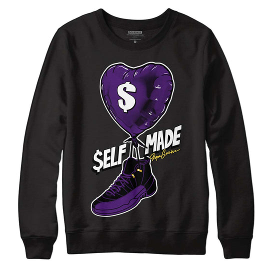 Jordan 12 “Field Purple” DopeSkill Sweatshirt Self Made Graphic Streetwear - Black