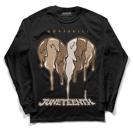 Jordan 3 Retro Palomino DopeSkill Long Sleeve T-Shirt Juneteenth Heart Graphic Streetwear - Black