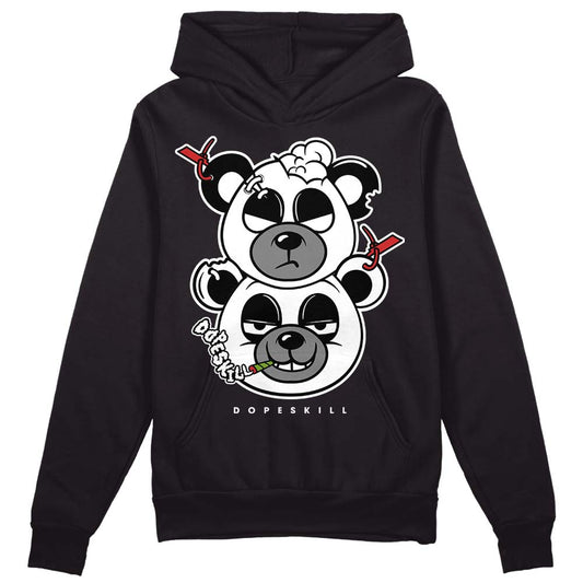 Jordan 1 High OG “Black/White” DopeSkill Hoodie Sweatshirt New Double Bear Graphic Streetwear - Black