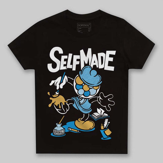 Jordan 4 Denim “Worn Blue” DopeSkill Toddler Kids T-shirt Self Made Graphic Streetwear - black