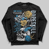 Jordan 4 Denim “Worn Blue” DopeSkill Long Sleeve T-Shirt Side Hustle Graphic Streetwear - Black