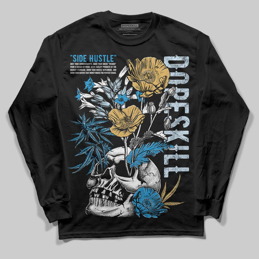 Jordan 4 Denim “Worn Blue” DopeSkill Long Sleeve T-Shirt Side Hustle Graphic Streetwear - Black