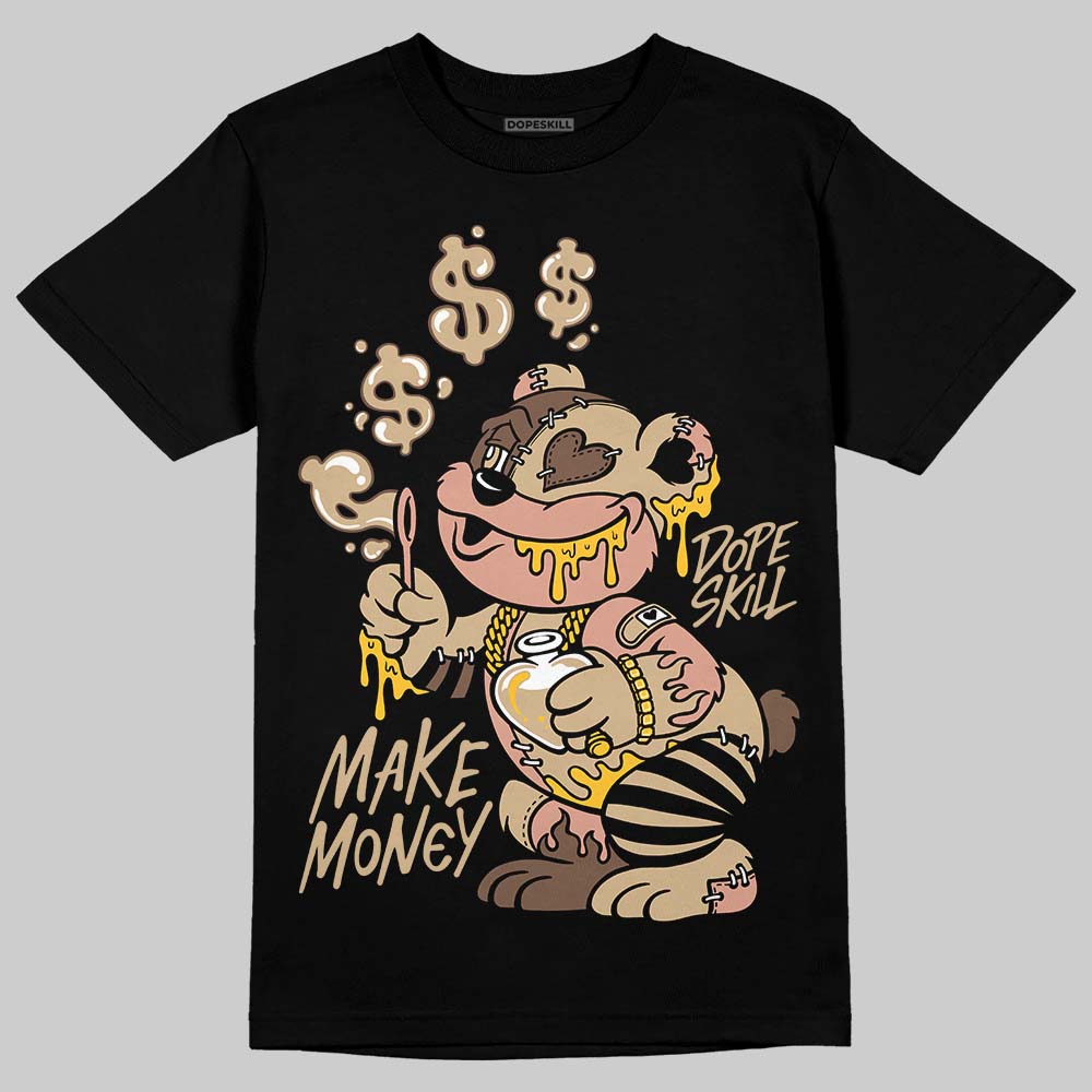 TAN Sneakers DopeSkill T-Shirt Make Money Graphic Streetwear - Black 