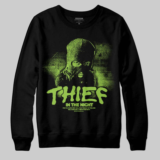 Neon Green Sneakers DopeSkill Sweatshirt Thief In The Night Graphic Streetwear - Black