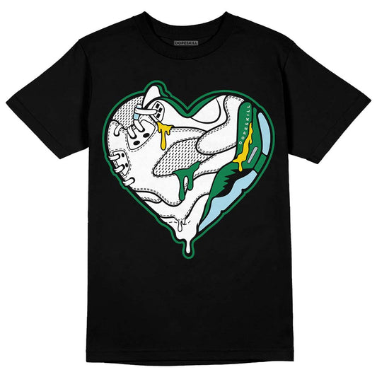 Jordan 5 “Lucky Green” DopeSkill T-Shirt Heart Jordan 5 Graphic Streetwear - Black