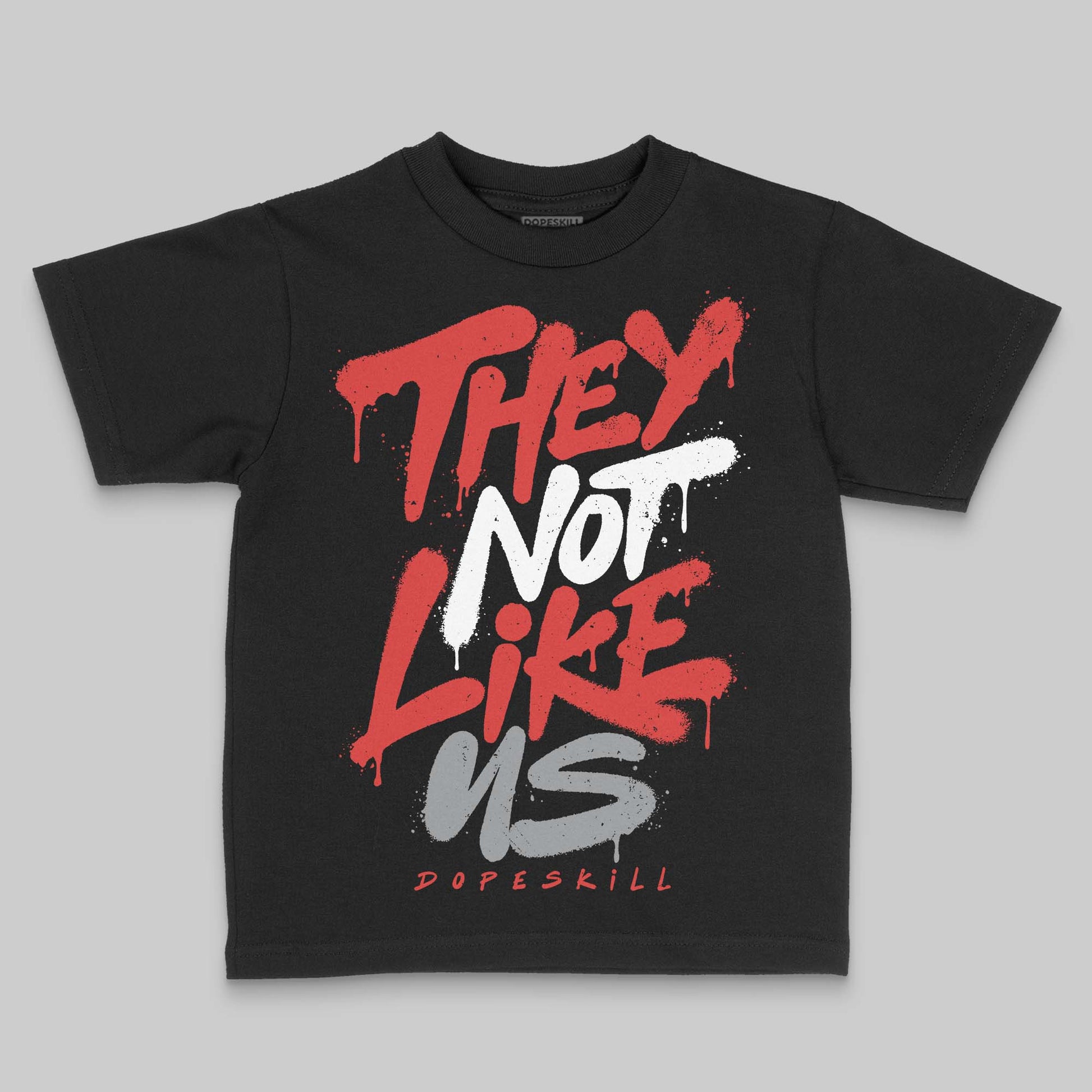 Jordan 4 Retro Toro Bravo DopeSkill Toddler Kids T-shirt They Not Like Us Graphic Streetwear - Black