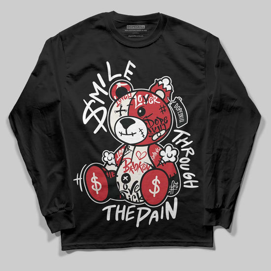 Jordan 4 “Flight Club” DopeSkill Long Sleeve T-Shirt Smile Through The Pain Graphic Streetwear - Black