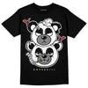 Jordan 1 High OG “Black/White” DopeSkill T-Shirt New Double Bear Graphic Streetwear - Black