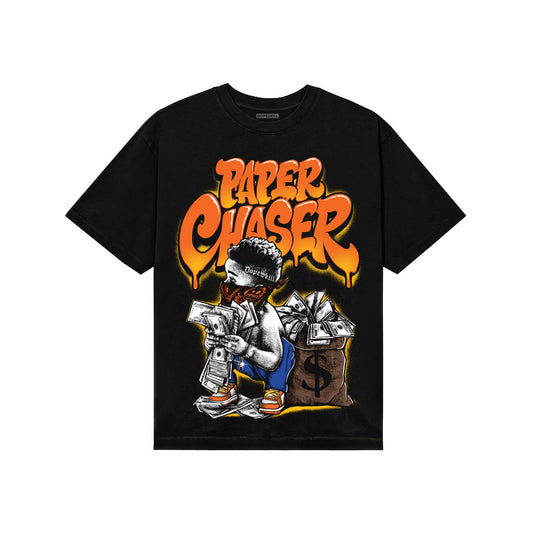 Orange, Black and White Sneakers DopeSkill T-Shirt Paper Chaser Boy Graphic Streetwear - Black 