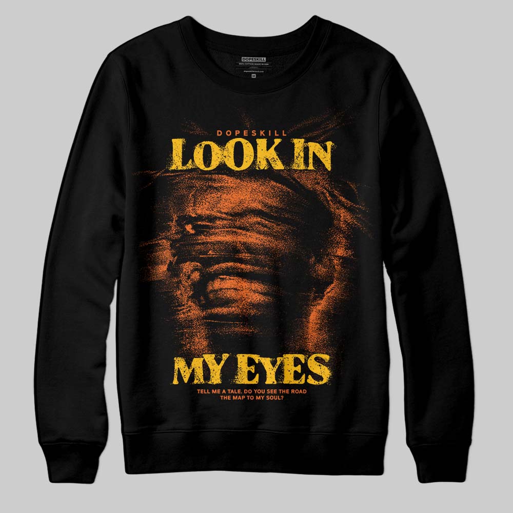 Orange, Black and White Sneakers DopeSkill Sweatshirt Look In My Eyes Graphic Streetwear - Black