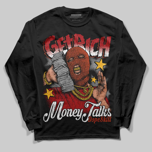 Nigel Sylvester x Air Jordan 4 ‘Brick by Brick’ DopeSkill Long Sleeve T-Shirt Get Rich Graphic Streetwear - Black