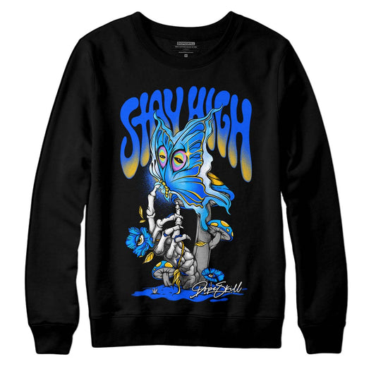 Royal Blue Sneakers DopeSkill Sweatshirt Stay High Graphic Streetwear - Black