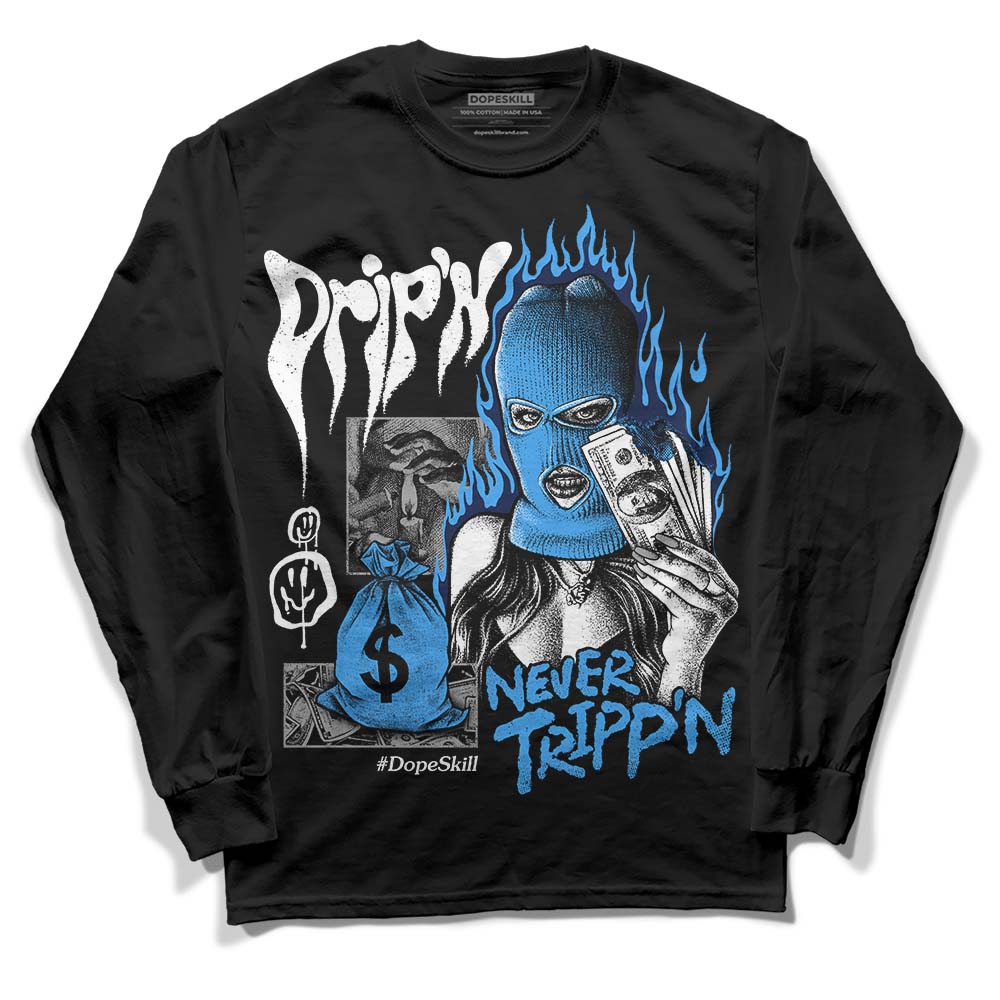 Jordan Spiz’ike Low “White/Obsidian” DopeSkill Long Sleeve T-Shirt Drip'n Never Tripp'n Graphic Streetwear - Black