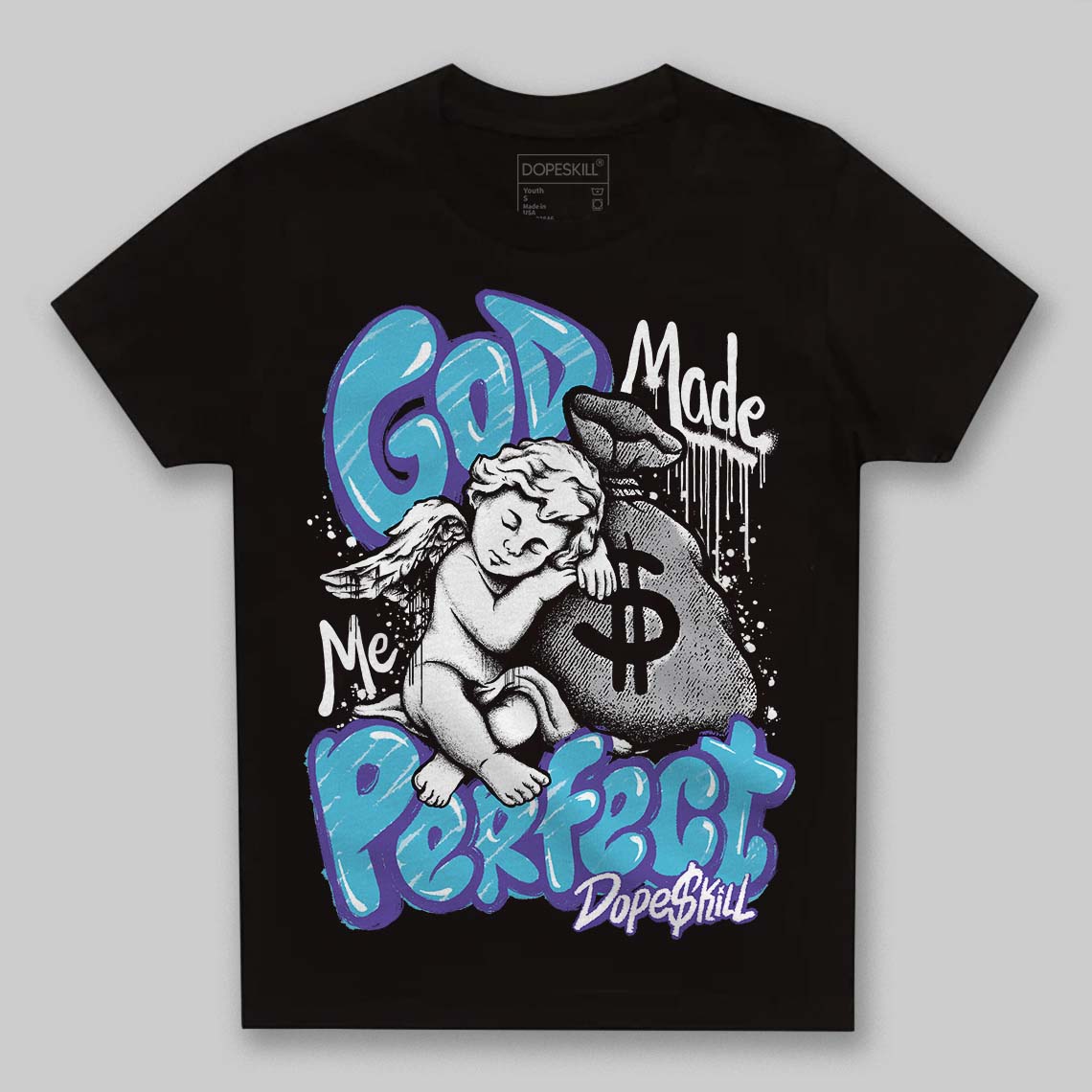 Jordan 8 Retro 'Aqua' 2025 DopeSkill Toddler Kids T-shirt God Made Me Perfect Graphic Streetwear - black