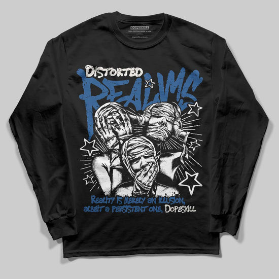 Jordan 1 Low OG “Storm Blue” DopeSkill Long Sleeve T-Shirt Distorted Realms Graphic Streetwear - black