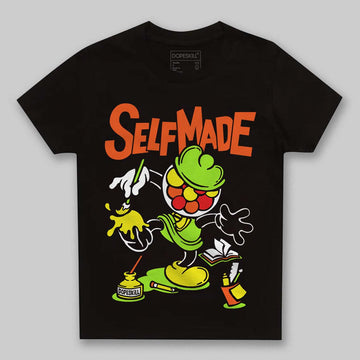 Neon Green Sneakers DopeSkill Toddler Kids T-shirt Self Made Graphic Streetwear - Black