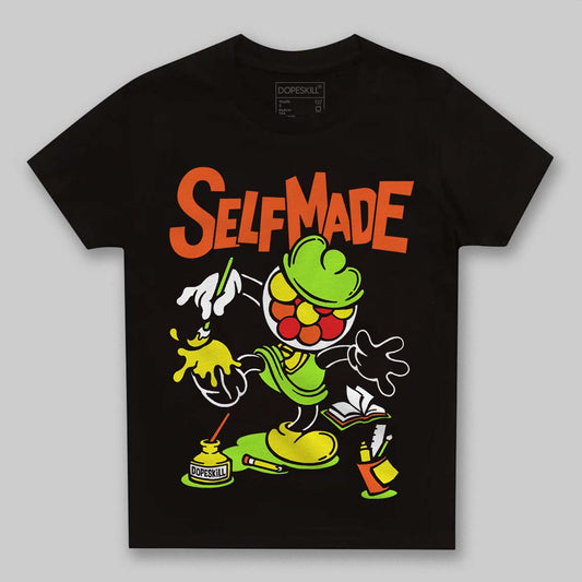 Neon Green Sneakers DopeSkill Toddler Kids T-shirt Self Made Graphic Streetwear - Black