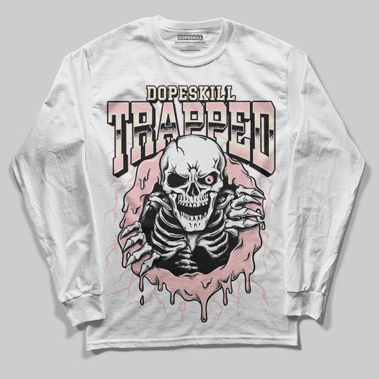 Jordan 1 High OG WMNS Washed Pink DopeSkill Long Sleeve T-Shirt Trapped Halloween Graphic Streetwear - White