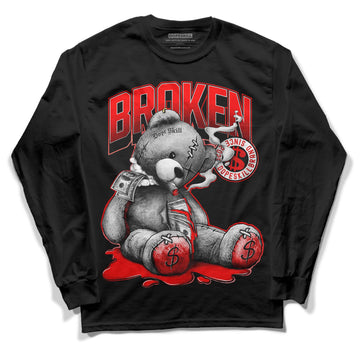 Jordan 1 Retro High OG "Satin Bred" DopeSkill Long Sleeve T-Shirt Sick Bear Graphic Streetwear - Black