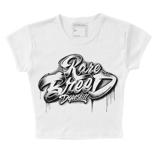 Jordan 1 High 85 Black White DopeSkill Women's Crop Top Rare Breed Type Graphic Streetwear - White 