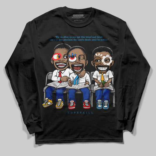 Royal Blue Sneakers DopeSkill Long Sleeve T-Shirt First Sunday Graphic Streetwear - Black