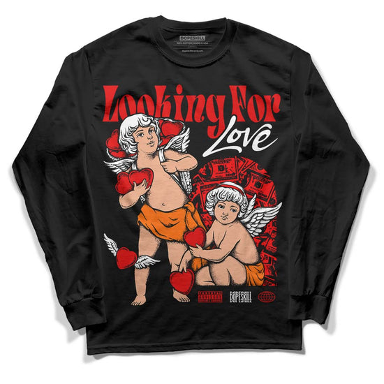 Jordan 1 Retro High OG "Satin Bred" DopeSkill Long Sleeve T-Shirt Looking For Love Graphic Streetwear - Black