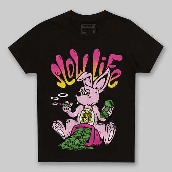 Pink Sneakers DopeSkill Toddler Kids T-shirt Slow Life Graphic Streetwear - Black