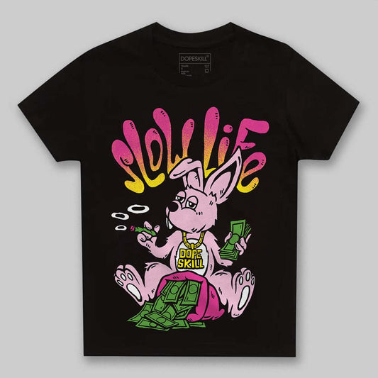 Pink Sneakers DopeSkill Toddler Kids T-shirt Slow Life Graphic Streetwear - Black