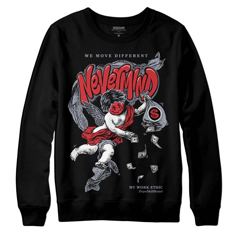 Jordan 4 “Bred Reimagined” DopeSkill Sweatshirt Nevermind Graphic Streetwear - Black