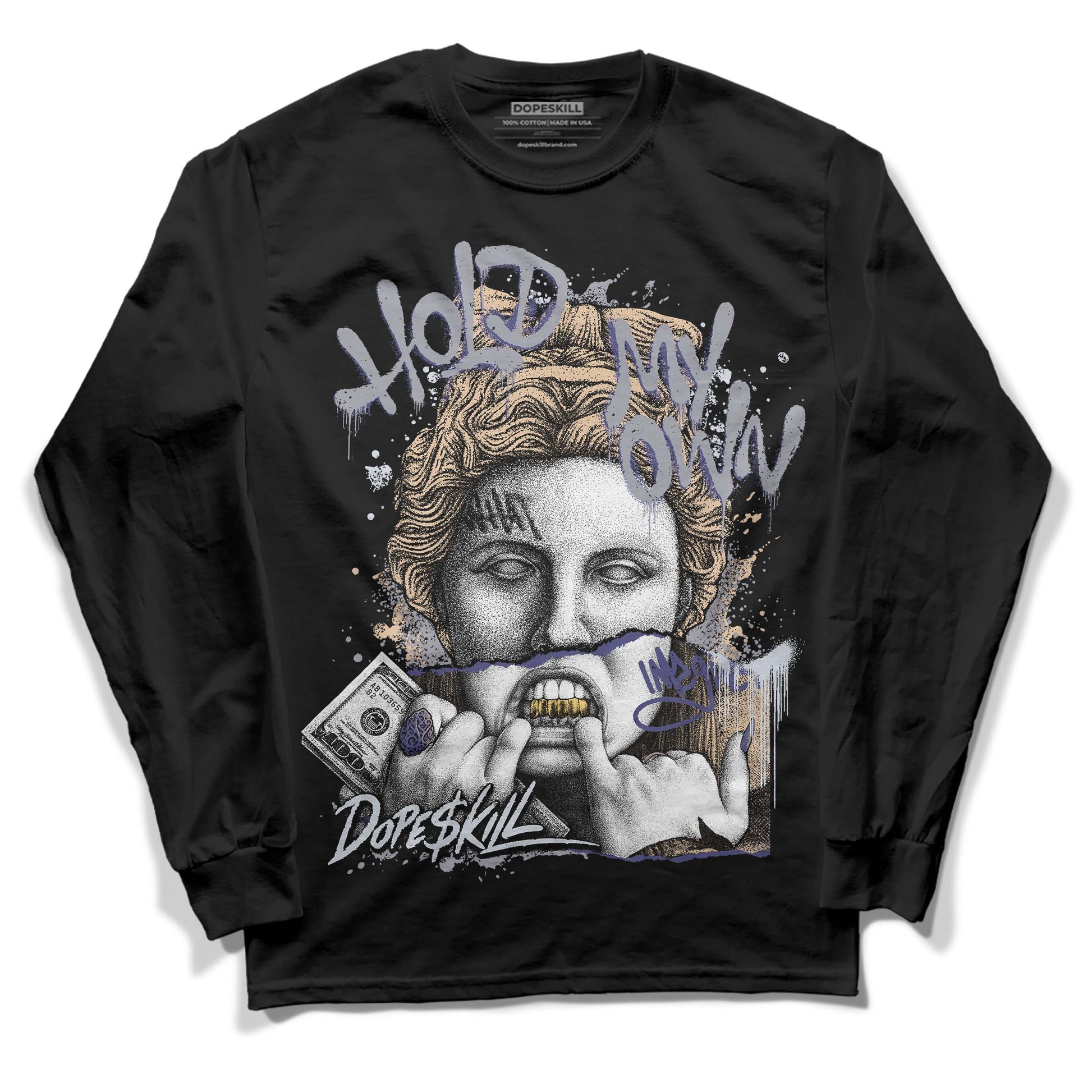 Jordan 4 Retro Frozen Moments DopeSkill Long Sleeve T-Shirt Hold My Own Graphic Streetwear - Black 