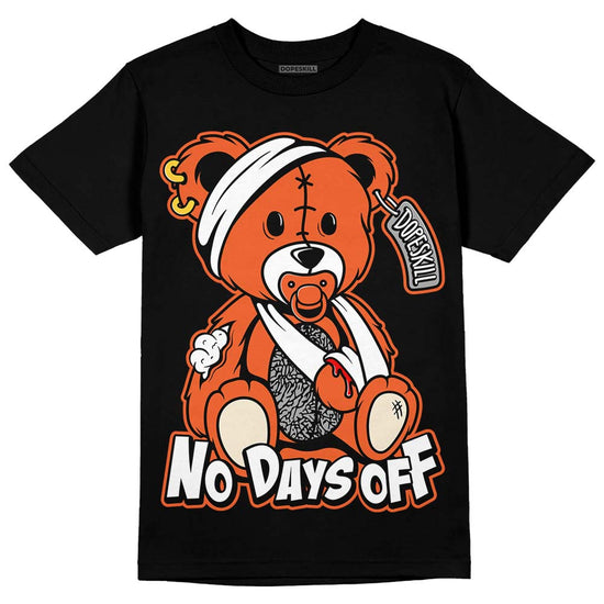 Jordan 3 Georgia Peach DopeSkill T-Shirt Hurt Bear Graphic Streetwear - Black